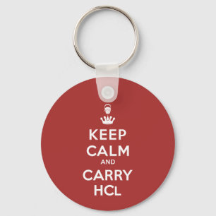 Keep Calm and Carry HCl Key Ring