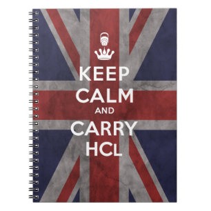 Keep Calm and Carry HCl (Union Jack Version) Notebook