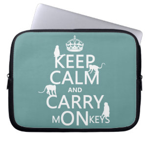 Keep Calm and Carry mONkeys - all colours Laptop Sleeve