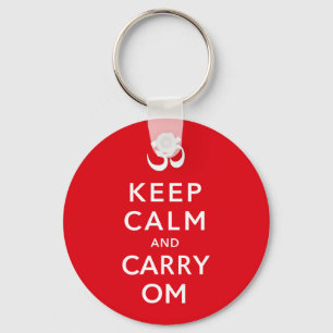 Keep Calm and Carry Om Motivational Key Ring