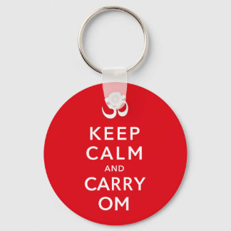 Keep Calm and Carry Om Motivational Key Ring