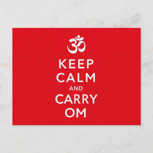 Keep Calm and Carry Om Motivational Morale Postcard