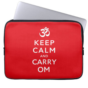 Keep Calm and Carry Om Motivational Neoprene Laptop Sleeve