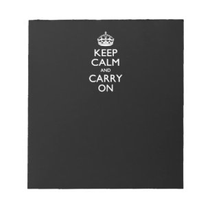 Keep Calm And Carry On Black Notepad