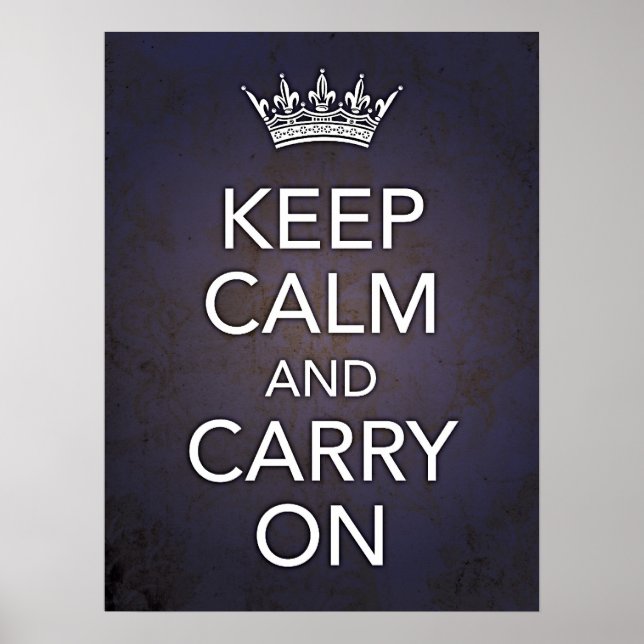 Keep Calm and Carry On Blue Print (Front)