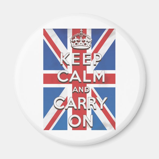 Keep Calm and Carry On British Flag Magnet (Front)