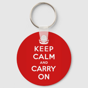 Keep Calm and Carry On British Poster on T shirts Key Ring