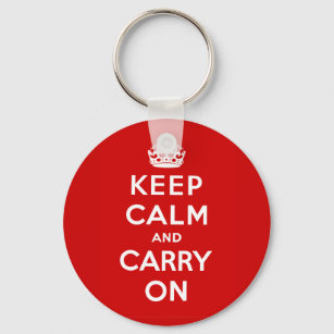 Keep Calm and Carry On British Poster on T shirts Key Ring