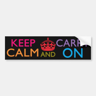 KEEP CALM AND CARRY ON BUMPER STICKER