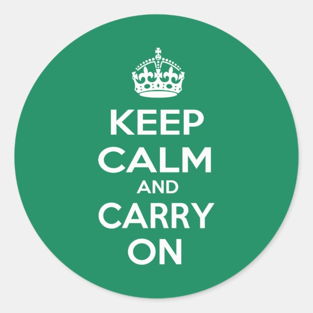 Keep Calm and Carry On Classic Round Sticker (Front)