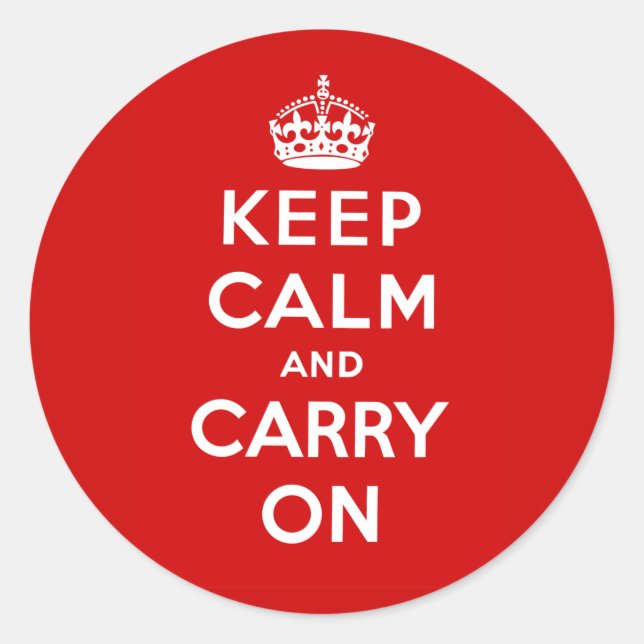 Keep Calm and Carry On Classic Round Sticker (Front)