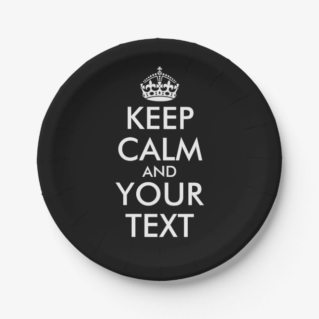 Keep Calm and Carry On - Create Your Own Paper Plate (Front)