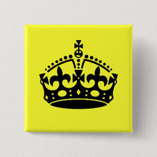 Keep Calm and Carry On Crown 15 Cm Square Badge