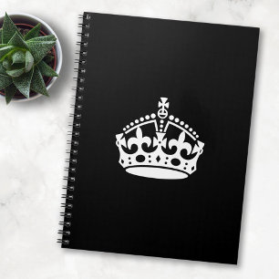 Keep Calm and Carry On Crown (Editable) Notebook