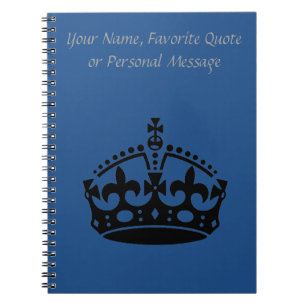 Keep Calm and Carry On Crown Spiral Notebook