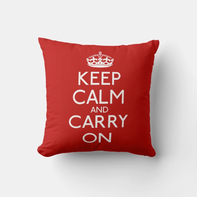 Keep Calm And Carry On Cushion (Front)