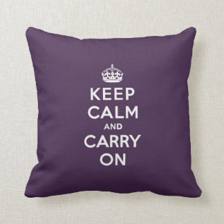 Keep Calm and Carry On Dioxazine Purple Cushion