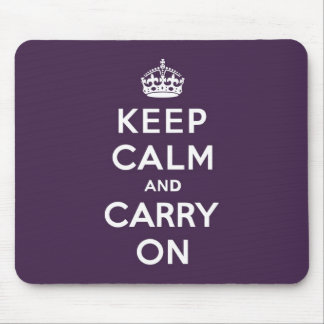 Keep Calm and Carry On Dioxazine Purple Mouse Pad