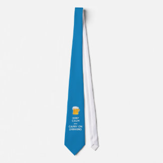 Keep calm and carry on drinking beer funny humour tie