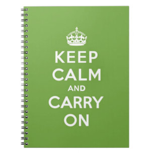 Keep Calm and Carry On Emerald Green Spiral Notebook