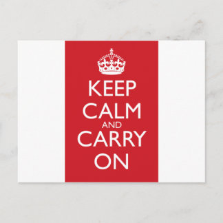 Keep Calm And Carry On: Fire Engine Red Postcard