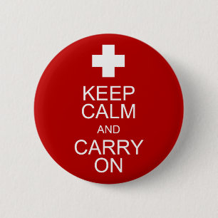 Keep Calm and Carry On - First Aid 6 Cm Round Badge