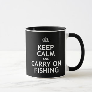 Keep Calm and Carry On Fishing Mug