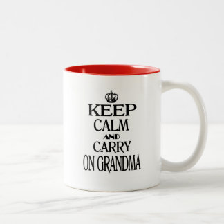 Keep Calm And Carry On Grandma Two-Tone Coffee Mug