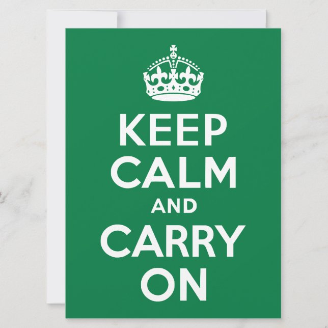 Keep Calm and Carry On Green (Front)