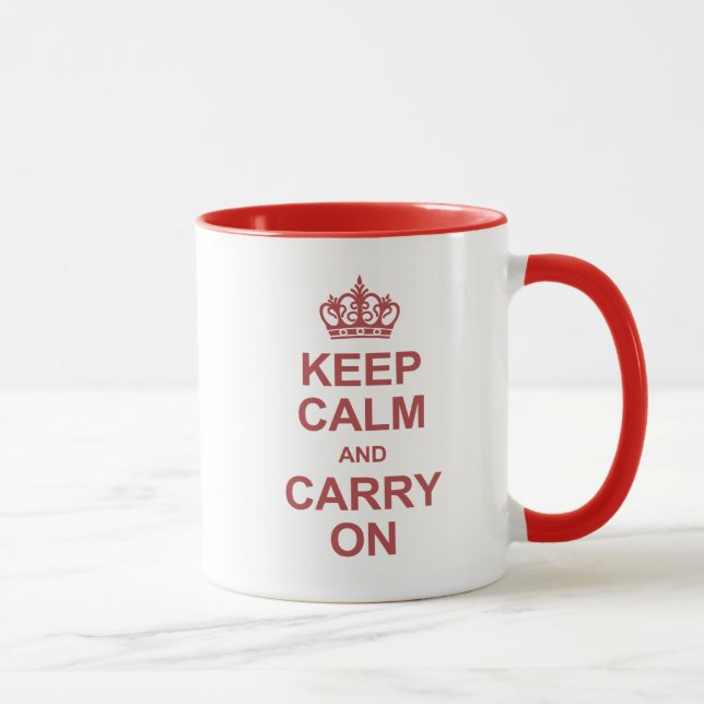 Keep calm and carry on - hot pink mug (Right)