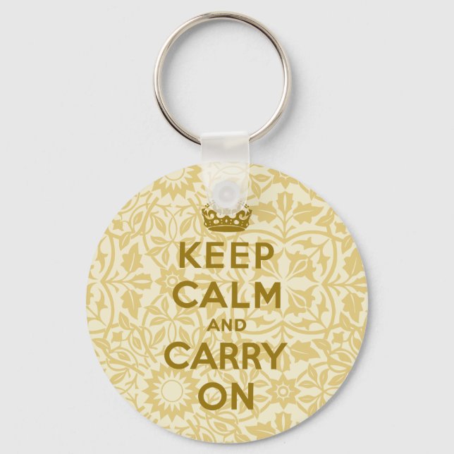 Keep Calm And Carry On Key Ring (Front)