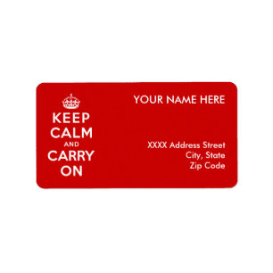 Keep Calm and Carry On Label