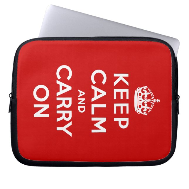 Keep Calm and Carry On Laptop Sleeve (Front)