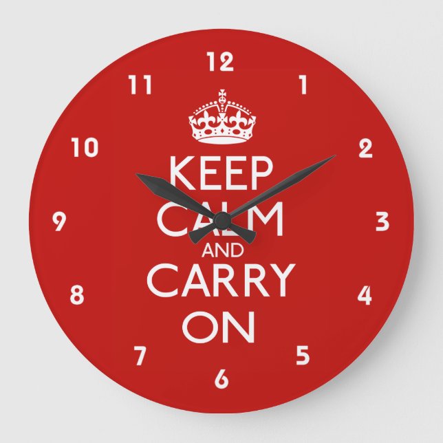Keep Calm and Carry On Large Clock (Front)