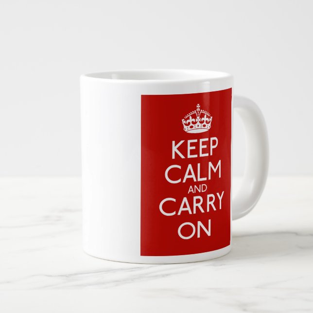 Keep Calm And Carry On Large Coffee Mug (Front Right)