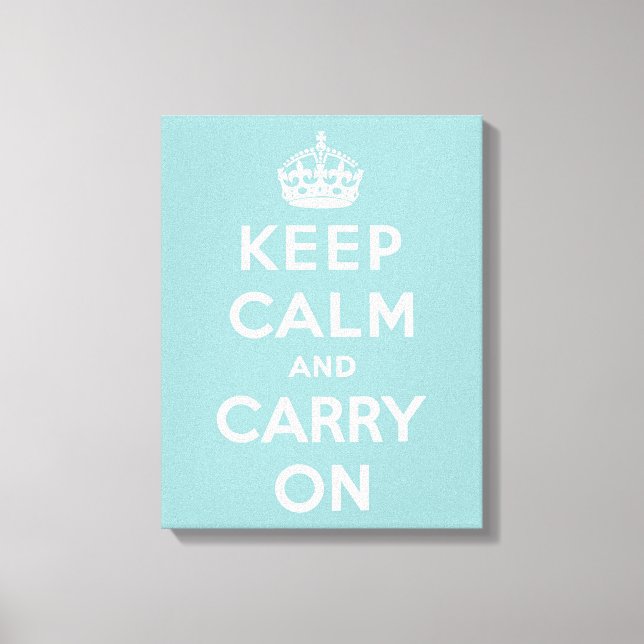 Keep Calm and Carry On Light Blue Canvas Print (Front)