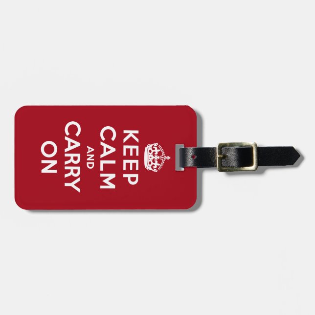Keep Calm And Carry On Luggage Tag (Front Horizontal)