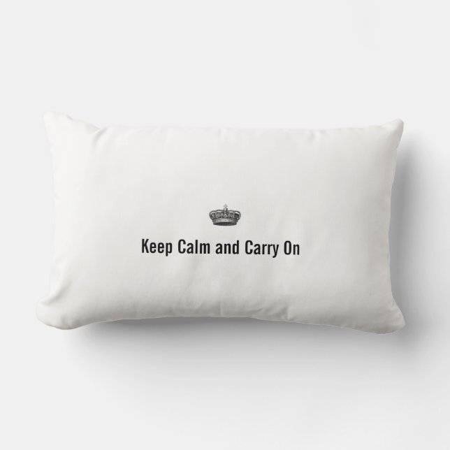 Keep Calm and Carry On Lumbar Cushion (Front)