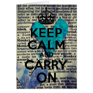 Keep Calm and Carry On Mixed Media Hearts