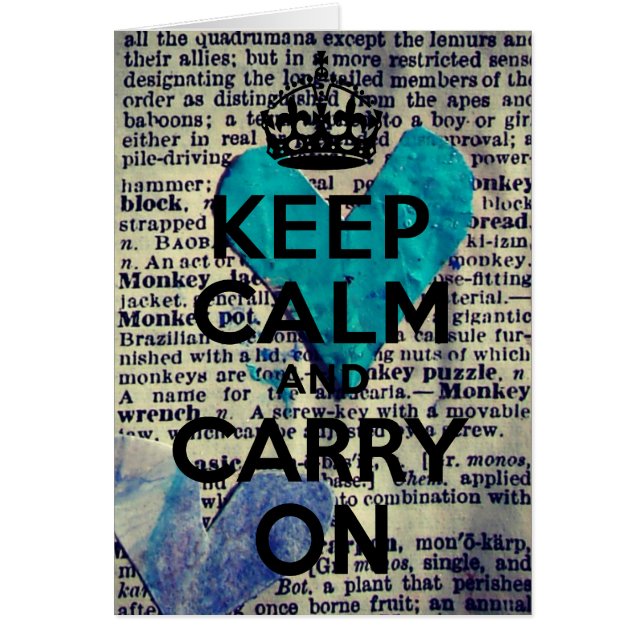 Keep Calm and Carry On Mixed Media Hearts (Front)