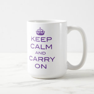 Keep Calm and Carry On Mug - Purple