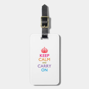 KEEP CALM AND CARRY ON Multicolored Luggage Tag