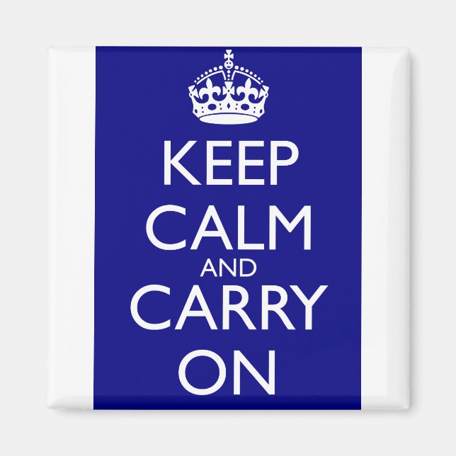 Keep Calm And Carry On: Navy Blue Magnet (Front)