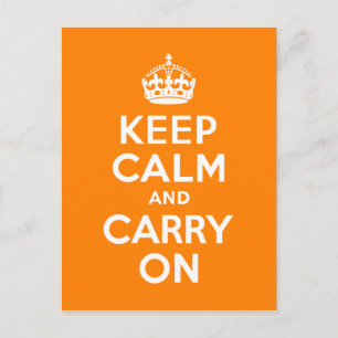 Keep Calm and Carry On Orange Postcard