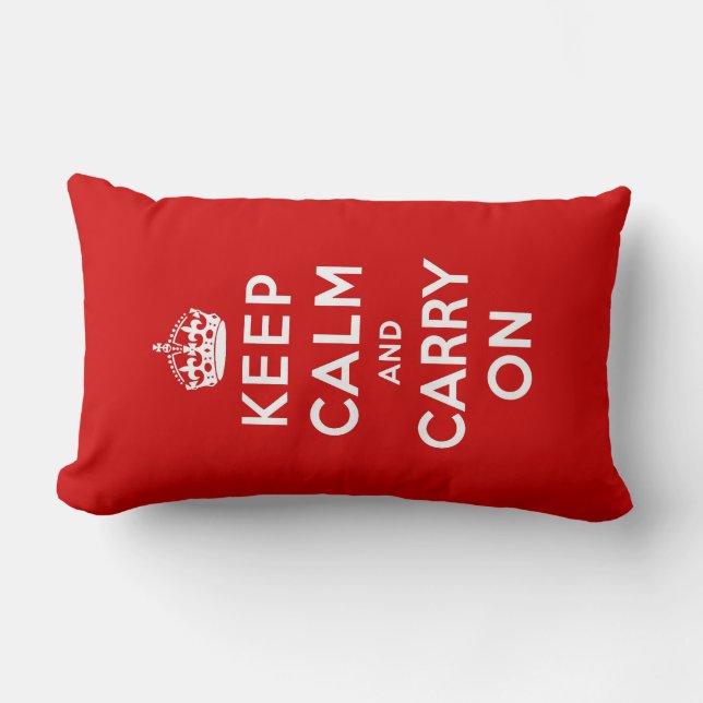 keep calm and carry on Original Lumbar Cushion (Front)
