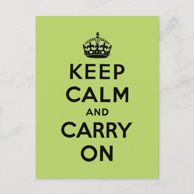 keep calm and carry on Original Postcard (Front)