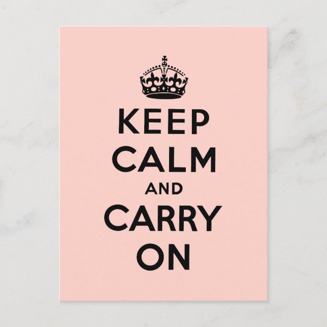 keep calm and carry on Original Postcard (Front)