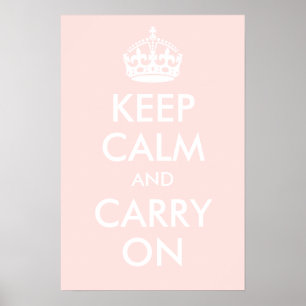 Keep Calm and Carry On Pale Pink Print