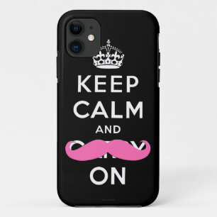 Keep Calm and Carry On Pink Moustache iPhone Case