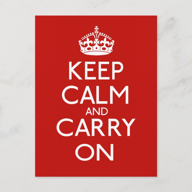 Keep Calm And Carry On Postcard (Front)